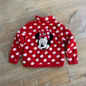 BNWT Disney Red and White Polka Dot Minnie Mouse Fleece Jacket
